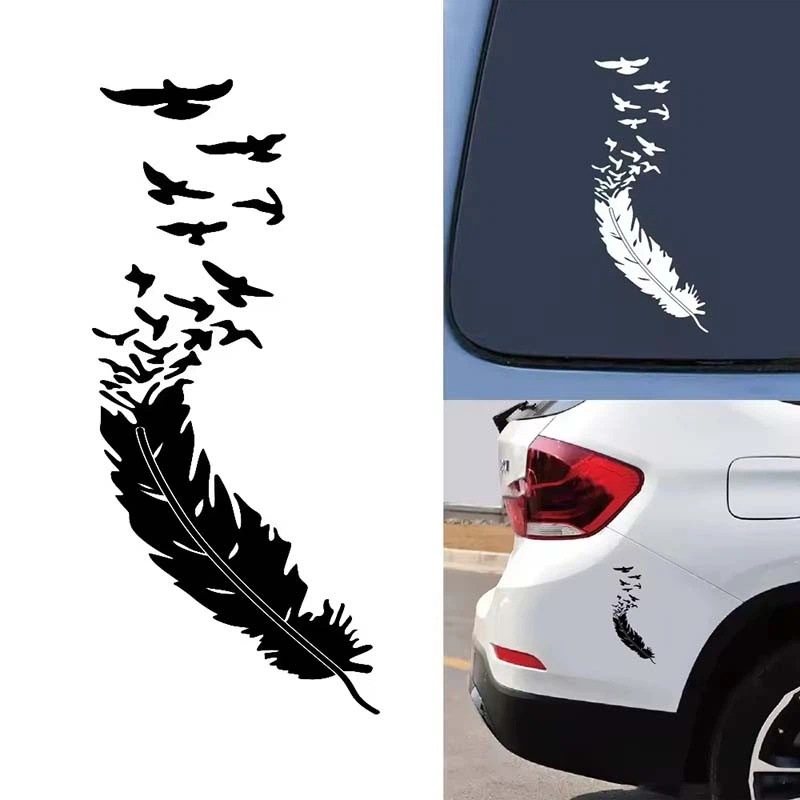 ET11392# Doordash Funny Bird Feather Car Stickers