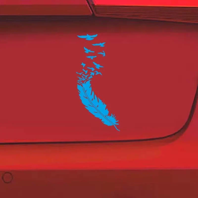 ET11392# Doordash Funny Bird Feather Car Stickers